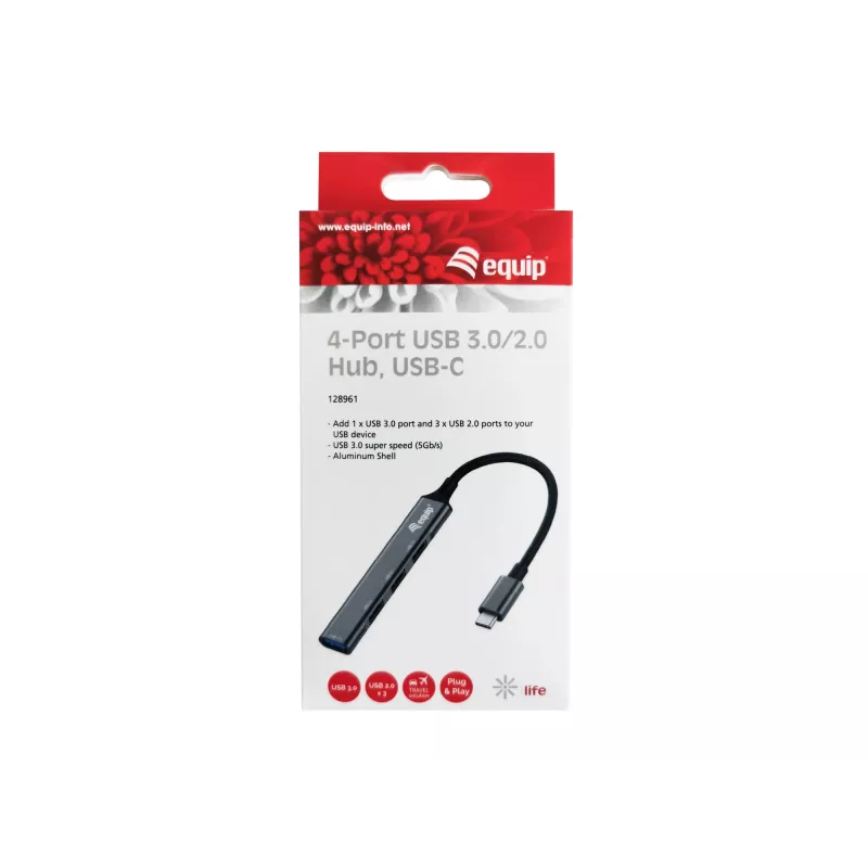 USB hub Equip 4-portový USB 3.0/2.0 hub USB-C