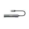 Equip 128963 rozbočovač USB-C so 4 portmi USB 3.2 Gen 1 (3.1 Gen 1), 4x USB-C, 5 Gbit/s, hliník, bez napájacieho adaptéra, čierno-strieborný