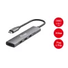 Equip 128963 rozbočovač USB-C so 4 portmi USB 3.2 Gen 1 (3.1 Gen 1), 4x USB-C, 5 Gbit/s, hliník, bez napájacieho adaptéra, čierno-strieborný