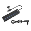 USB hub Equip 7-portový USB 3.2 Gen 1 hub s napájacím zdrojom