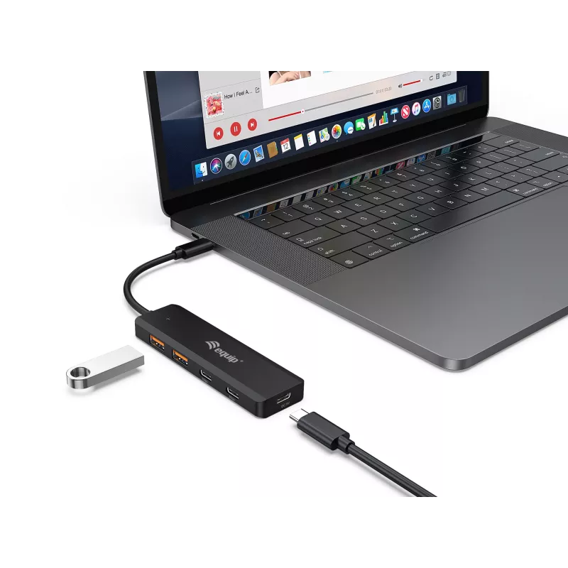 Equip USB-C 4-portový USB 3.2 Gen 2 (10 Gbit/s) hub, USB-C x 2, USB-A x 2