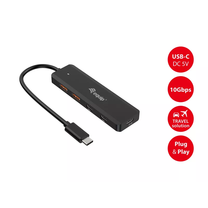 Equip USB-C 4-portový USB 3.2 Gen 2 (10 Gbit/s) hub, USB-C x 2, USB-A x 2
