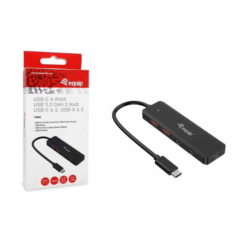 Equip USB-C 4-portový USB 3.2 Gen 2 (10 Gbit/s) hub, USB-C x 2, USB-A x 2
