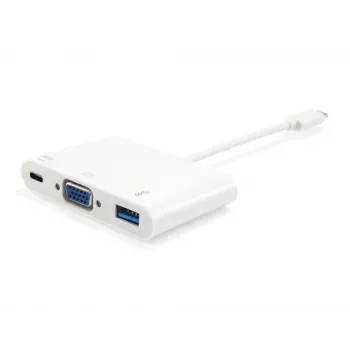 USB Type-C na VGA konektor samica/USB A konektor samica/PD adaptér Equip 133462