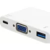 USB Type-C na VGA konektor samica/USB A konektor samica/PD adaptér Equip 133462