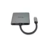Equip USB-C 4-in-1 Dual-HDMI adaptér, USB 3.2 Gen 1 (3.1 Gen 1) Type-C, strieborný, 4K Ultra HD, 30 Hz, HDMI, hliník