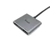 Equip USB-C 4-in-1 Dual-HDMI adaptér, USB 3.2 Gen 1 (3.1 Gen 1) Type-C, strieborný, 4K Ultra HD, 30 Hz, HDMI, hliník