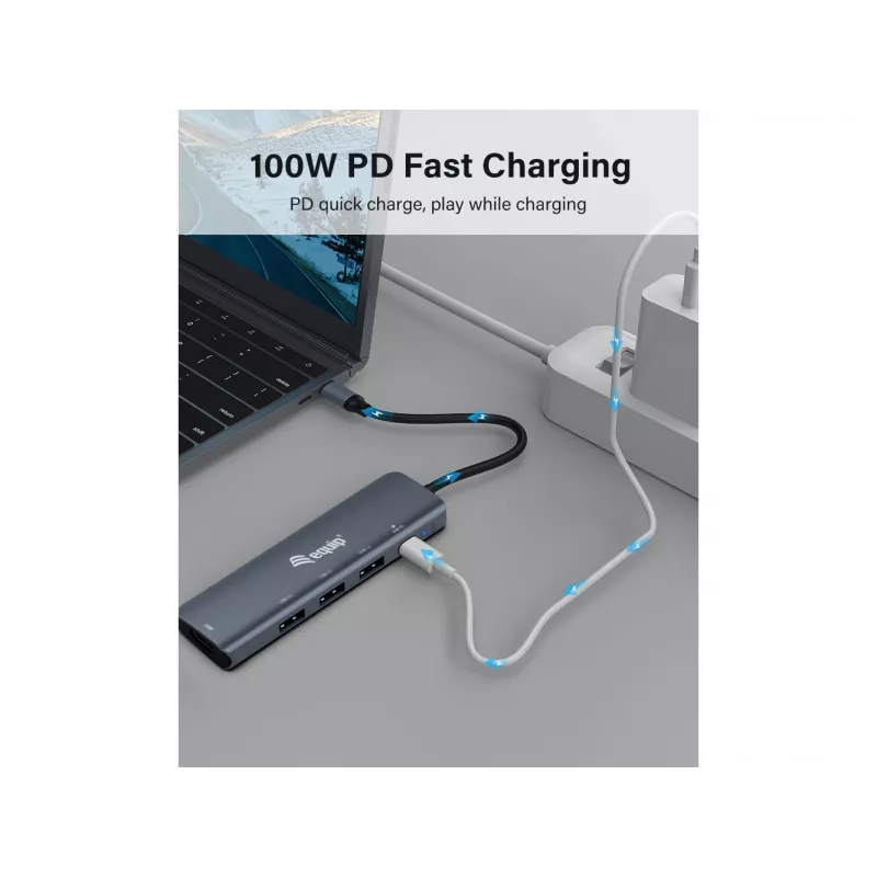 Equip USB-C 5-in-1 multifunkčný adaptér, HDMI, USB 3.2 GEN1, 100W USB PD