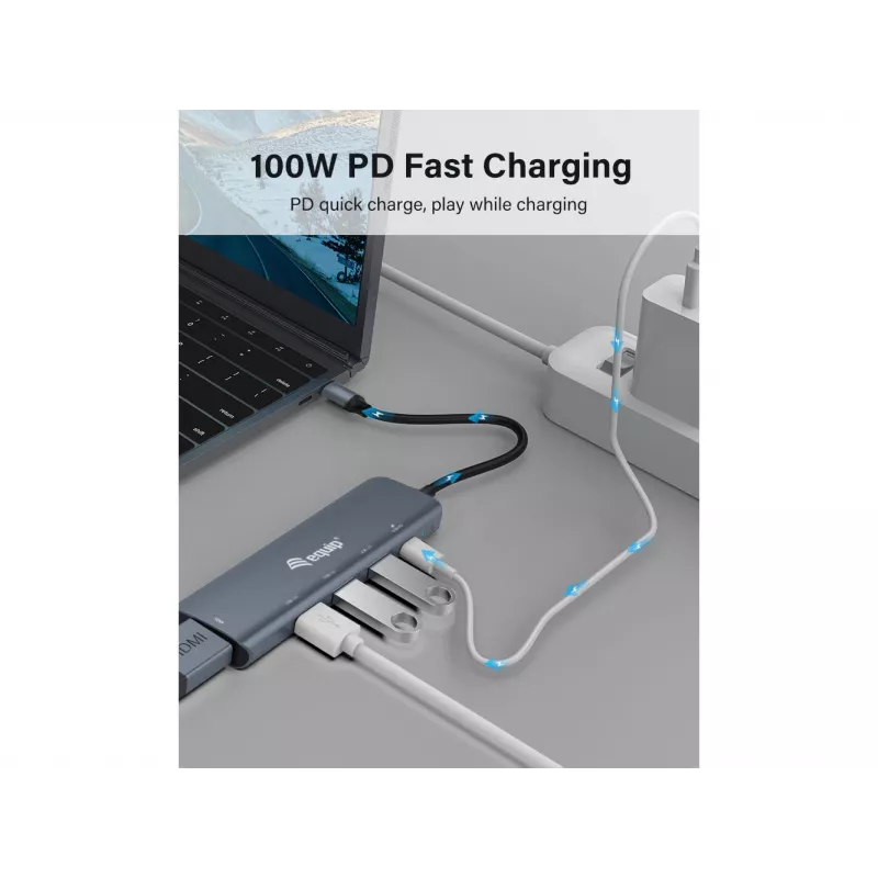 Equip USB-C 5-in-1 multifunkčný adaptér, HDMI, USB 3.2 GEN1, 100W USB PD
