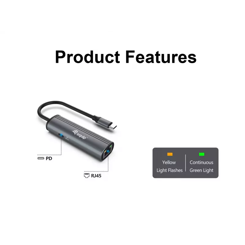 Equip USB-C na RJ45 gigabitová sieť + PD adaptér USB Type-C 100W