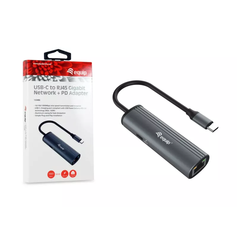 Equip USB-C na RJ45 gigabitová sieť + PD adaptér USB Type-C 100W