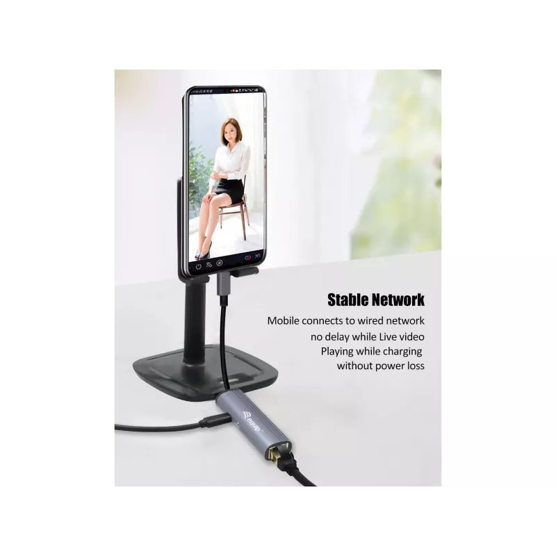 Equip USB-C na RJ45 gigabitová sieť + PD adaptér USB Type-C 100W
