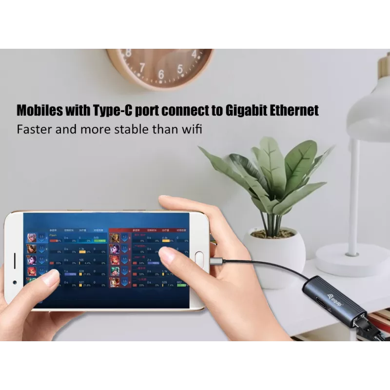 Equip USB-C na RJ45 gigabitová sieť + PD adaptér USB Type-C 100W