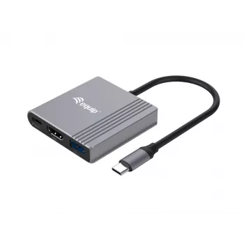 Equip 3-in-1 USB-C na HDMI / USB-A / USB PD adaptér, 3.2 Gen 1 (3.1 Gen 1), USB Type-C, HDMI výstup, 3840 x 2160 pixelov