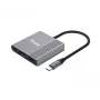 Equip 133488 adaptér 3 v 1 USB-C na HDMI / USB-A / USB PD, USB 3.2 Gen 1 (3.1 Gen 1), 4K/60 Hz, 100 W PD, hliník, čierno-sivý