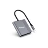Equip 133488 adaptér 3 v 1 USB-C na HDMI / USB-A / USB PD, USB 3.2 Gen 1 (3.1 Gen 1), 4K/60 Hz, 100 W PD, hliník, čierno-sivý
