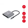 Equip 133488 adaptér 3 v 1 USB-C na HDMI / USB-A / USB PD, USB 3.2 Gen 1 (3.1 Gen 1), 4K/60 Hz, 100 W PD, hliník, čierno-sivý