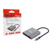 Equip 133488 adaptér 3 v 1 USB-C na HDMI / USB-A / USB PD, USB 3.2 Gen 1 (3.1 Gen 1), 4K/60 Hz, 100 W PD, hliník, čierno-sivý