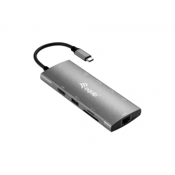 Equip USB-C 9-in-1 multifunkčný adaptér, HDMI 4K/60Hz, Gigabit-LAN, USB 3.2 GEN1, SD/TF, 100W USB PD