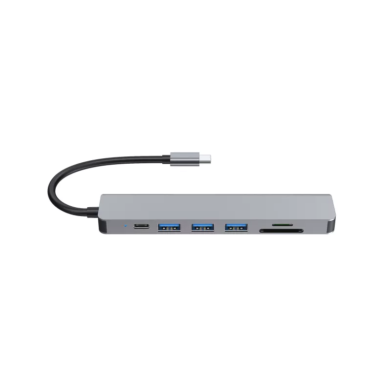 Equip USB-C 7-in-1 multifunkčný adaptér, HDMI 4K/60Hz, USB 3.2 Gen1 x3, TF/Micro SD, 100W USB PD