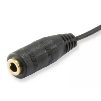 Equip audio rozbočovací kábel, čierna, 3,5 mm, 2 x 3,5 mm, konektor samica, konektor samec, polyvinylchlorid (PVC)