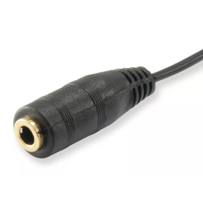 Equip audio rozbočovací kábel, čierny, 3,5 mm, 2 x 3,5 mm, konektor samica, konektor samec, polyvinylchlorid (PVC)