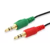 Equip audio rozbočovací kábel, čierny, 3,5 mm, 2 x 3,5 mm, konektor samica, konektor samec, polyvinylchlorid (PVC)