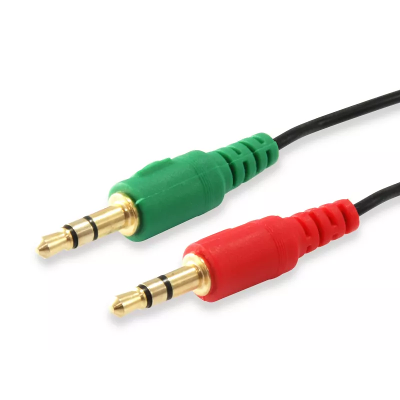 Equip audio rozbočovací kábel, čierny, 3,5 mm, 2 x 3,5 mm, konektor samica, konektor samec, polyvinylchlorid (PVC)