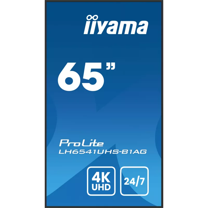 iiyama LH6541UHS-B1AG signage displej 163,8 cm (64,5 inch) LCD 500 cd/m² 4K Ultra HD čierna 24/7