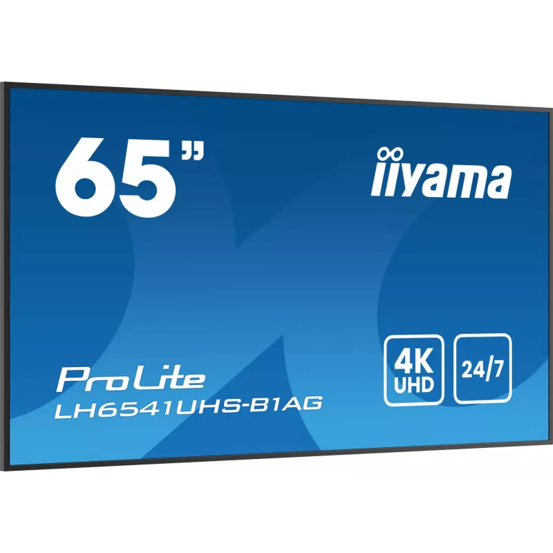 iiyama LH6541UHS-B1AG signage displej 163,8 cm (64,5 inch) LCD 500 cd/m² 4K Ultra HD čierna 24/7