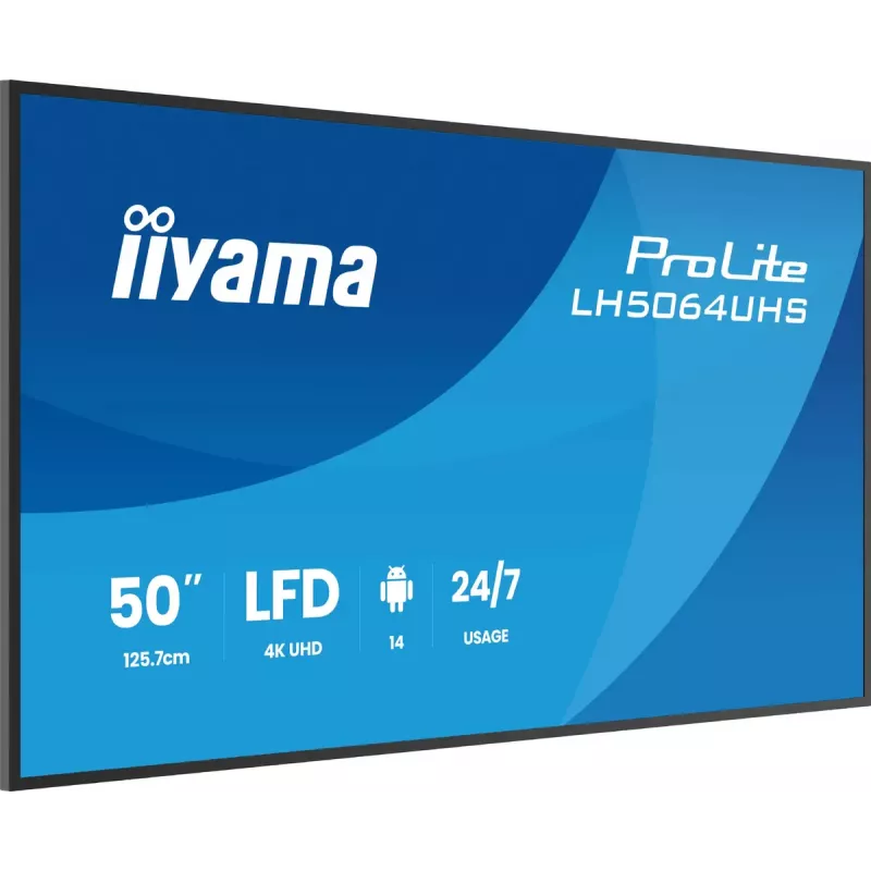 Digitálny signage plochý panel iiyama LH6564UHS-B1AG 65 inch 4K Ultra HD