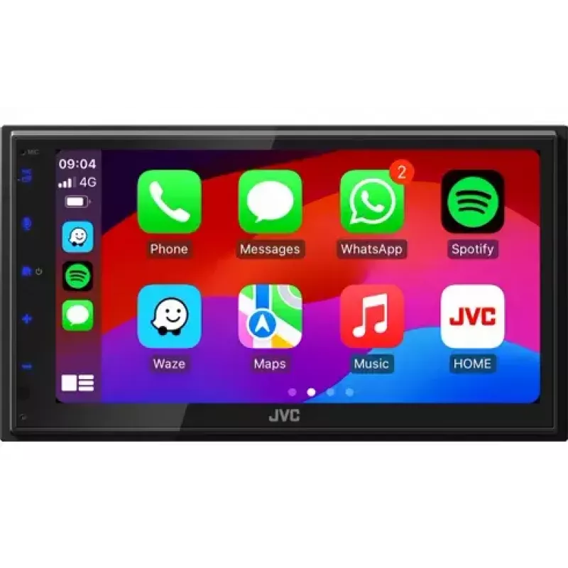 JVC KW-M595DBT multimediálny autorádio prijímač 2 DIN, 6,8-palcový dotykový displej, DAB+, Apple CarPlay, Android Auto, Wi-Fi, 22 W, čierny