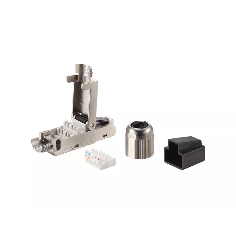 Equip Cat 8.1 bez nástroja RJ45 konektor samec 5 ks/set čierna nerezová oceľ samec