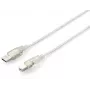 USB 2.0 typ A na typ B kábel Equip 128653 1,0 m transparentná strieborná