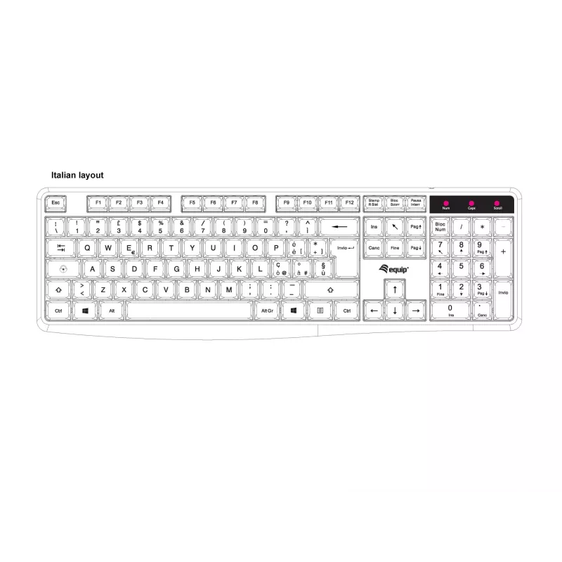 Equip 245213 klávesnica kancelária USB QWERTY talianska čierna