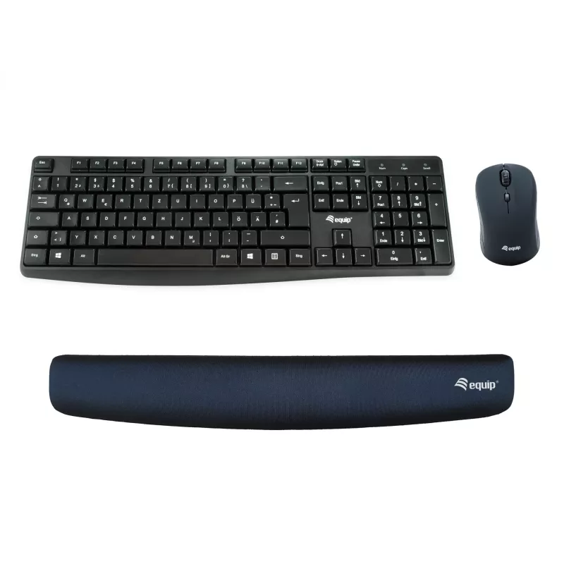 Equip podpera zápästia pre klávesnicu, čierna, memory pena, Čína, 465 mm, 70 mm, 20 mm