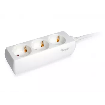 Equip 245550 predlžovací kábel 1,5 m 3 AC zásuvky interiérový biely