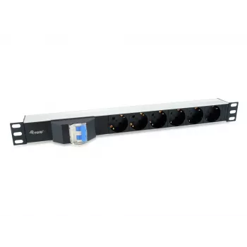 Equip 333312 rozvodná jednotka (PDU) 6 AC zásuviek 1U čierna