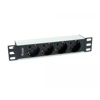 Equip 333311 rozvodná jednotka (PDU) 4 AC výstupy 1U čierna, strieborná