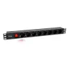 Equip 8-násobný nemecký zásuvkový blok s konektorom IEC C14