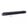 Equip 8-násobný zásuvkový blok, 6 x IEC-C13 + 2 x IEC-C19, vypínač, hliníkové puzdro