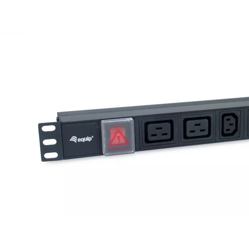 Equip 8-násobný zásuvkový blok, 6 x IEC-C13 + 2 x IEC-C19, vypínač, hliníkové puzdro
