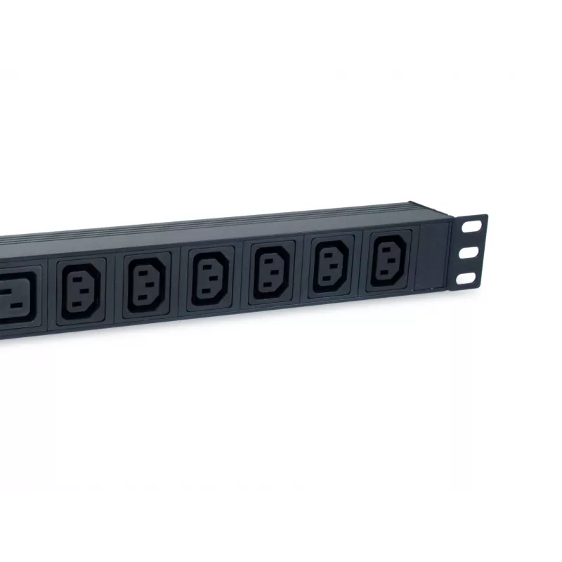Equip 8-násobný zásuvkový blok, 6 x IEC-C13 + 2 x IEC-C19, vypínač, hliníkové puzdro
