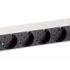 Equip 8-násobný nemecký zásuvkový blok, hliníkové puzdro