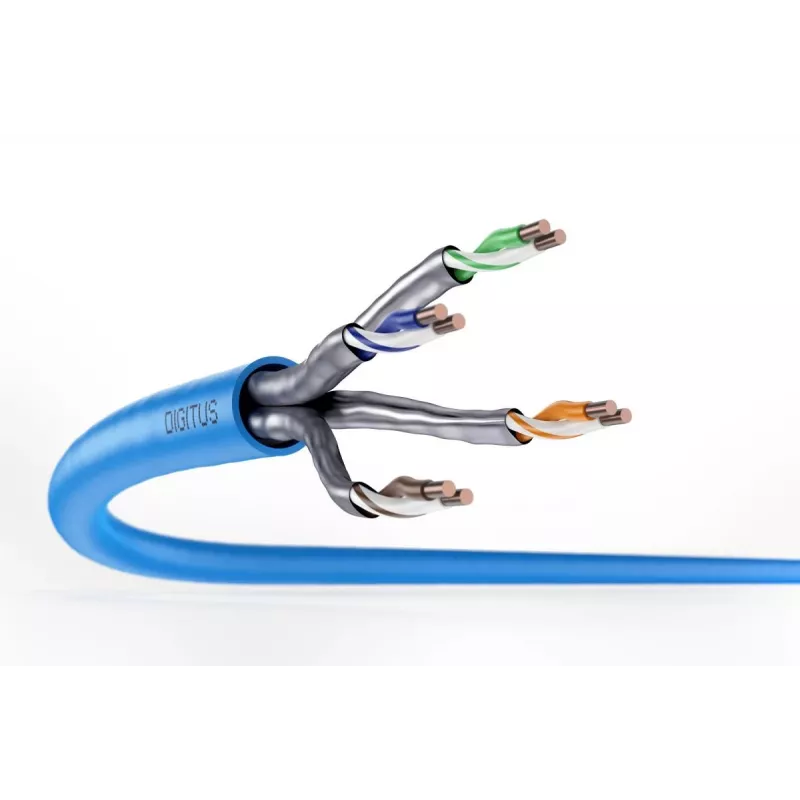 DIGITUS inštalačný kábel - CAT6a - U/FTP - AWG 23/1 - 100 m - modrý