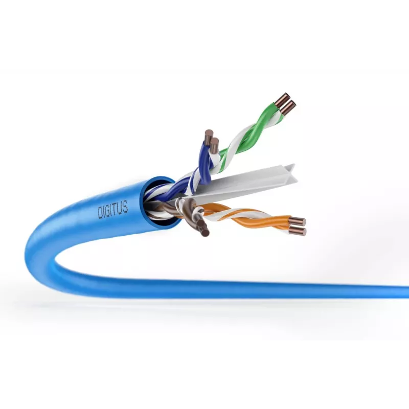 DIGITUS inštalačný kábel - CAT6a - U/UTP - AWG 23/1 - 305 m - svetlomodrý
