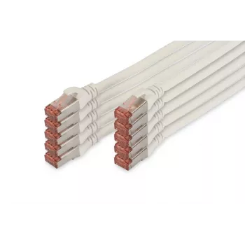 DIGITUS patch kábel - CAT6 - S/FTP - Snagless - Cu - 5 m - biely - balenie 10 ks