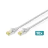 DIGITUS patch kábel - CAT6a - S/FTP - Snagless - Cu - 0,25 m - sivý - balenie 10 ks