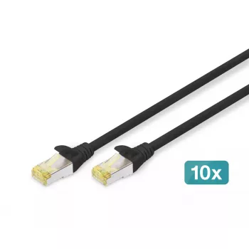 DIGITUS patch kábel - CAT6a - S/FTP - Snagless - 3 m - čierny - balenie 10 ks