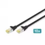 DIGITUS patch kábel - CAT6a - S/FTP - Snagless - 3 m - čierny - balenie 10 ks